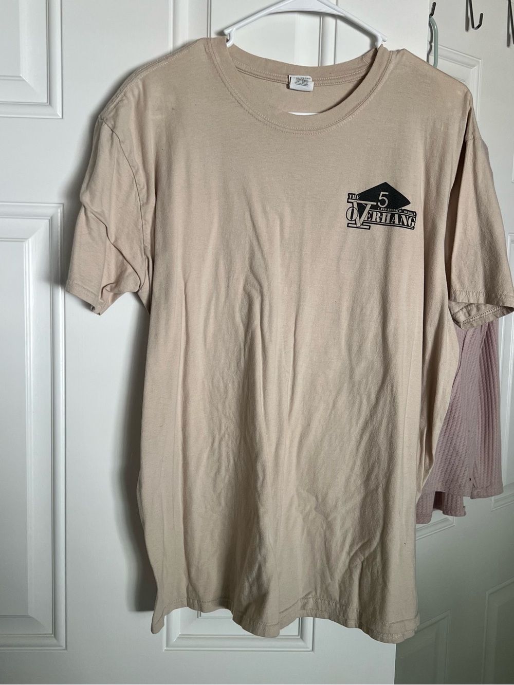 Gildan Beige Crewneck T‑Shirt with Tag Detail